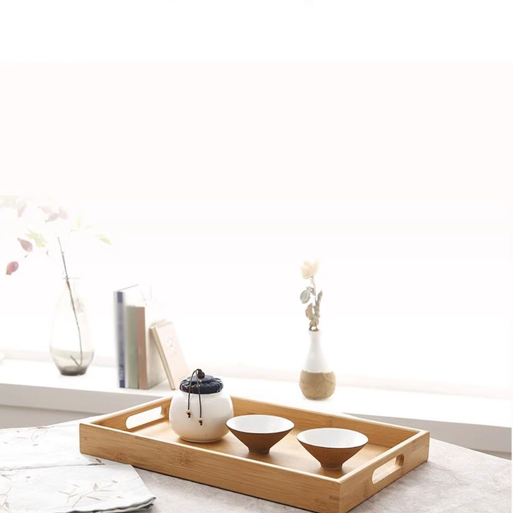 Bandeja para Exteriores, Bandeja para Mesa De Centro, Bandeja para Té, Juego De Té, Platillo Grande, Bandeja para Mesa De Té, Bandeja Rectangular De Madera Maciza P,C