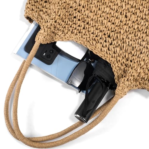 Bolso de paja para mujer 2026, bolso tote grande para playa miniatura 5