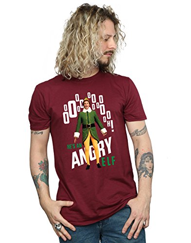Elf Men's Angry T-Shirt Small Burgundy