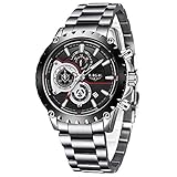 Mens Watches Full Steel Waterproof Sport Analog Quartz Watch Men LIGE Brand Business Black Wristwatch