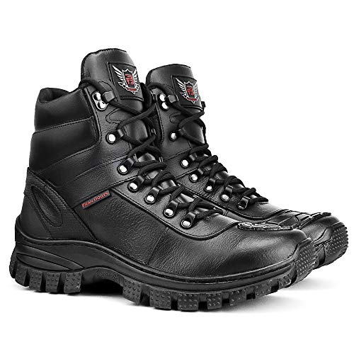 Bota Coturno Adventure Em Couro Palmilha com Memória Tratorada Cano Curto Preta Com Danper (40)