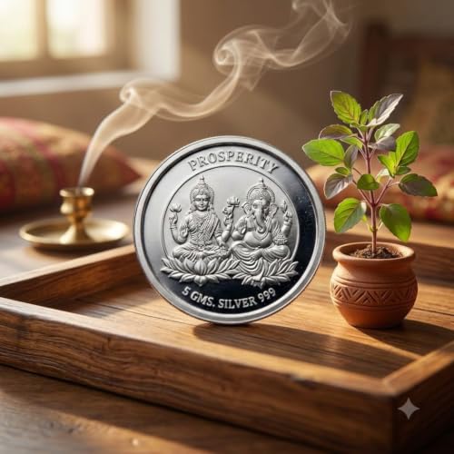 Image of PROSPERITY Ganesh Lakshmi 999.9+ Pure Silver Coin 5g BIS Hallmarked