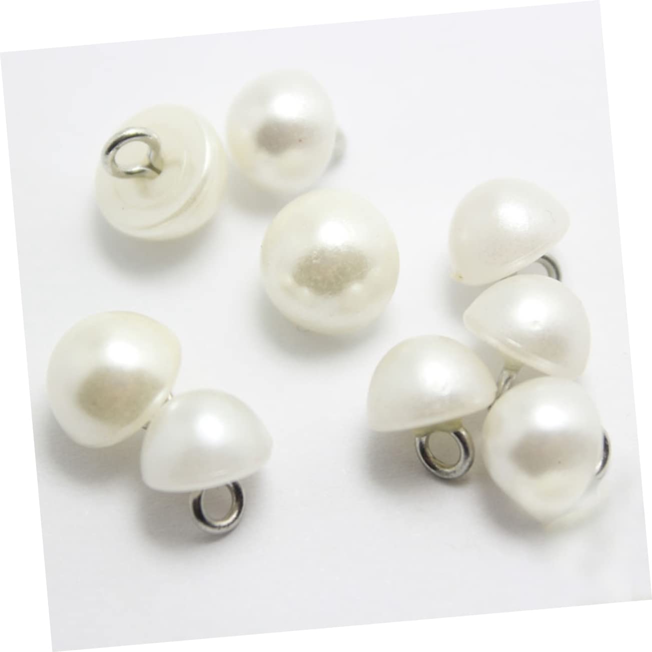 NUOBESTY 400 Pcs Bianco Decorazione Funghi Decorazione Fai Da Te Bottoni Perline Per Antico e Bottoni Per I Vestiti Jean Decorativi In Metallo