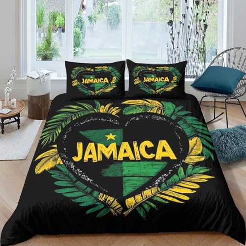 Parure de lit imprimé 3D Jamaïque en microfibre douce et résistante - 4
