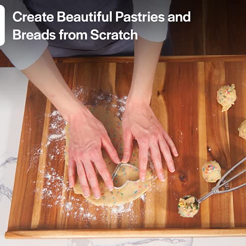 Villa Acacia Reversible Wood Pastry Board And Cutting Board With Lipped Edges, 28 X 22 X 1.5 Inches #TOP7