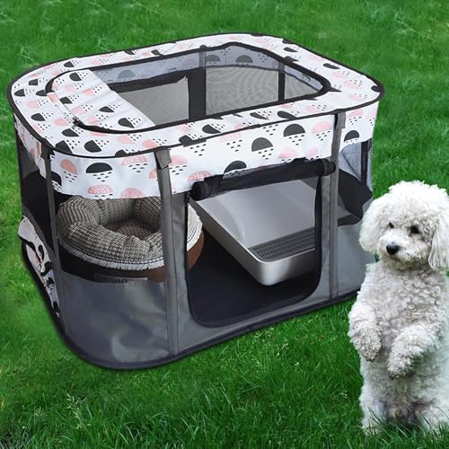Parc portable pour chat et chien pliable intérieur extérieur