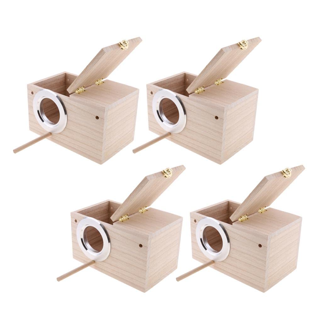 TRENDYNEST® 4X Wooden Wild Bird Nest Box Nesting Feeding Feeder Station House & Stick | Home & Garden | Yard, Garden & Outdoor Living | Bird & Wildlife Accessories | Birdhouses-picture-19