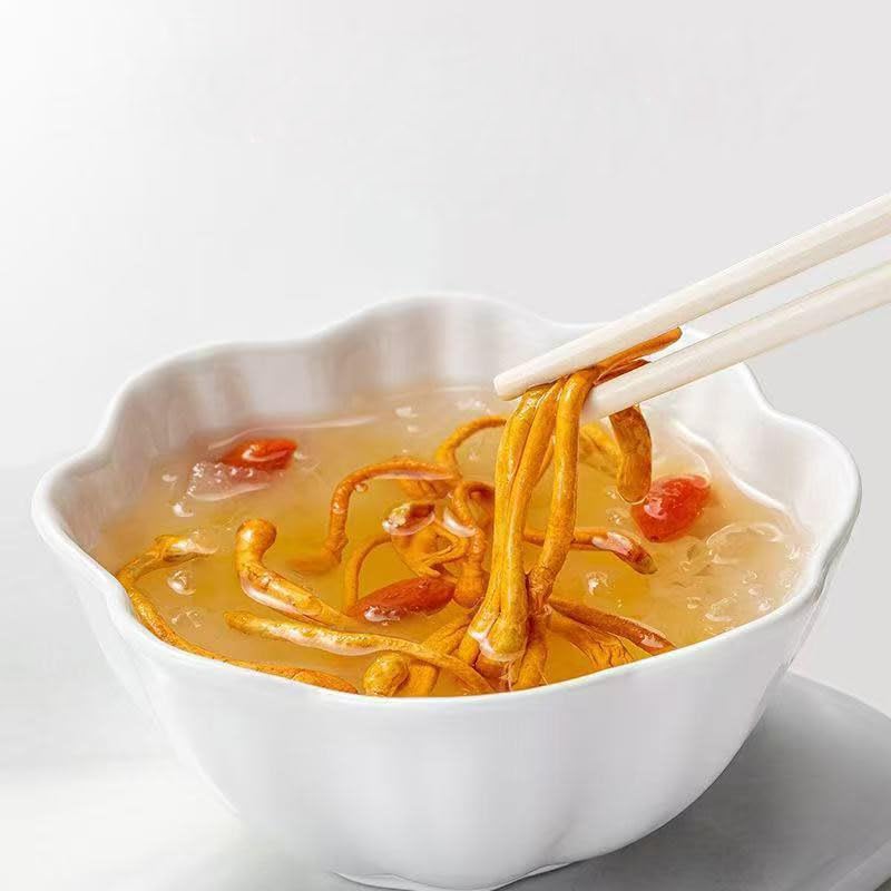 Miniatura 5 de SIFANGDA Cordyceps Flower  Cordyceps seca de hongos militarisChong Cao HuaCabeza de poro Ordyceps MilitarisCordceps Pupea Dorado (3.5 onzas)