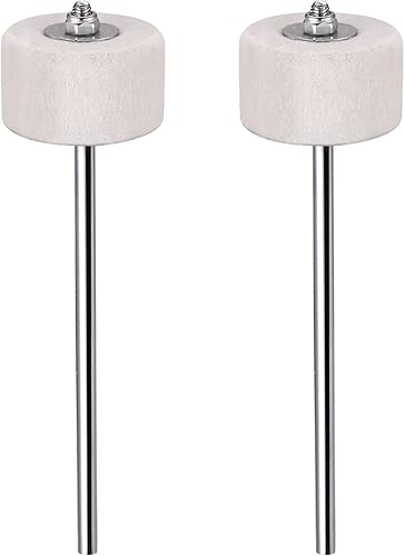 Vista 8 de Facmogu 2 batidores de fieltro clásico, batidor de bombo de fieltro blanco para rendimiento, práctico reemplazo de batería, batidor de fieltro