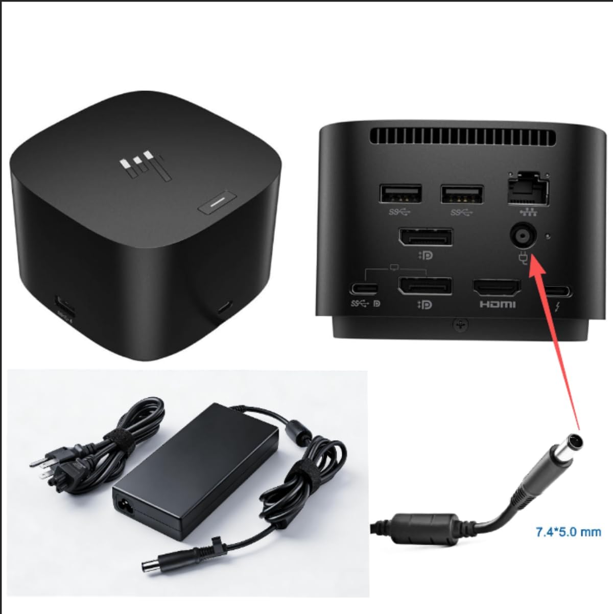 HNHTKJ 150W Charger Fit for HP Thunderbolt Dock 120W G4 4J0A2AA 4J0A2AA#ABA,HP Thunderbolt Dock G2 2UK37AA 2UK37AA#ABA G2 HSN-IX01 Docking Station 677762-001 693709-001 AC Charger