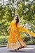 ZOKTRAAWomen's Faux Georgette Embroidered Anakali Kurti Gown with Dupatta and Micro Cotton Bottom (Yellow-XXL)