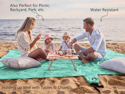 image for WEKAPO Beach Blanket Waterproof Sandproof Oversized, Extra Large Beach