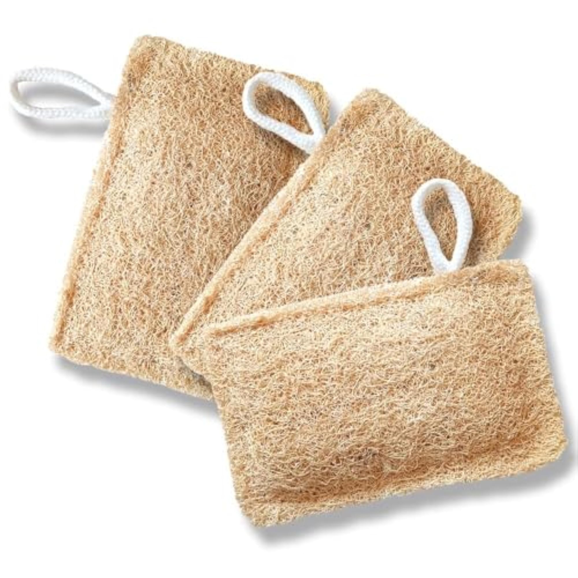 Natural Loofah Body Scrubber, Pack of 3