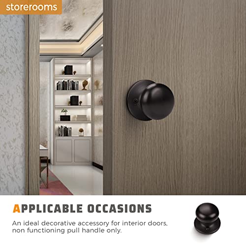 Knobwell 1 Pack Dummy Door Knob Closet Door Knob Single Side Door Knob, Oil Rubbed Bronze Interior Door Knob Reversible For Left Or Right Handed Doors #TOP2
