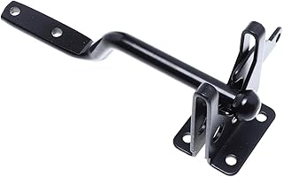OSALADI 1pc Fence Latch Outdoor Enclosure Outdoor Gate Door Chain Lock Heavy Duty Door Buckle Lock Door Bolt Home Carbon Steel Black Wood Fence Gate Latch Self Locking Gate Latch Door Lock