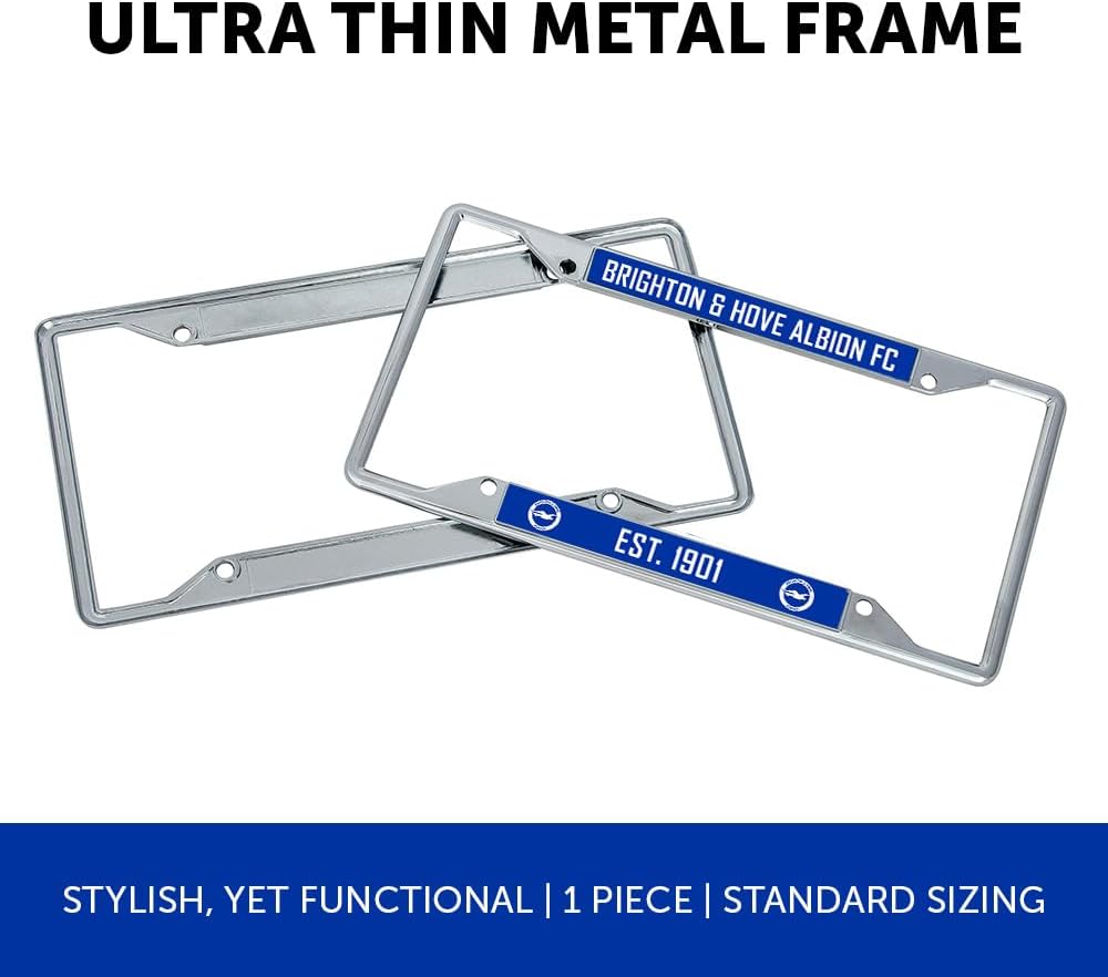 Desert Cactus Brighton & Hove Albion License Plate Frame BHAFC Seagulls Football Club Soccer Car Accessories Metal Tag Holder for Front or Rear of Vehicle Official Fan Gear (Design A)