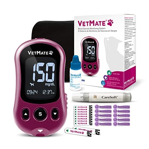 VetMate Dogs/Cats Diabetes Management Starter KIT - Pet Blood Glucose Monitoring Kit (with Control Solution), Calibrated for Dogs and Cats - 10 Test Strips, 1 Lancing Device, 10 Lancets