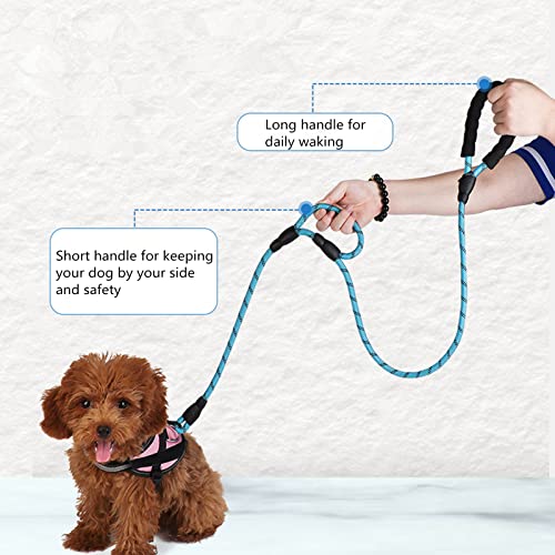Btdcfy Double Handle Dog Leash 5 Ft Heavy Duty Rope Dog Leash Soft Comfortable Padded Reflective Dog Leash With Poop Bags For Small Medium Large Dogs #TOP4