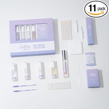 Brow Lamination Kit by LivBay - Eyebrow Lamination Kit Lasting with 40 Pieces Two Step Treatment Plant based Ingredients