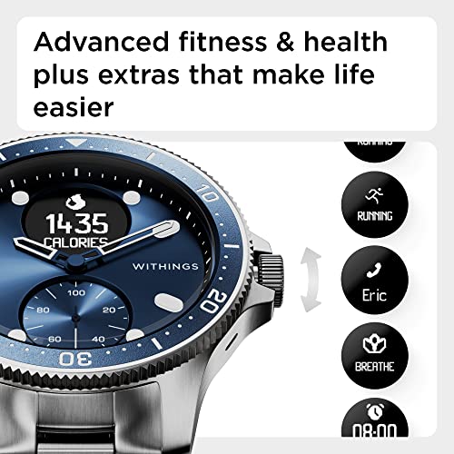 Withings Scanwatch Horizon - Hybrid Smartwatch & Activity Tracker With Connected Gps, Heart Rate / Sleep Monitor, Smart Notifications, Water Resistant With 30-Day Battery Life, Android & Ios #TOP5