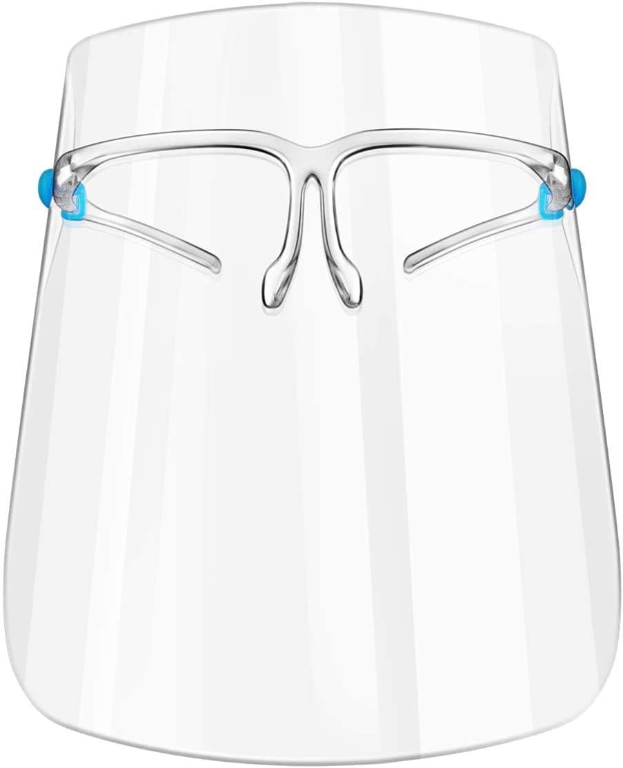 Face Shields Reusable, Set Includes 10 Replaceable Anti Fog Shields and 5 Reusable Glasses to Protect Eyes and Face