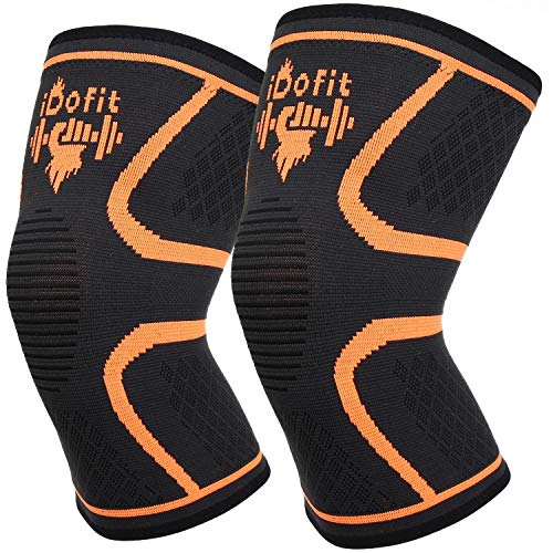 iDofit Knee Compression Brace for Joint Pain, Meniscus Tear, ACL, MCL and Arthritis Relief, Improve Circulation, Support for Running, Gym Workout, Recovery, Patella Stabilizer Pad