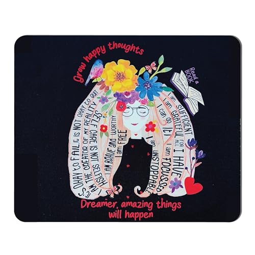 Image of anujarusiya | Affirmation Mousepad | 3mm | Non Slip | Perfect for Gifting| Grow Happy Thoughts