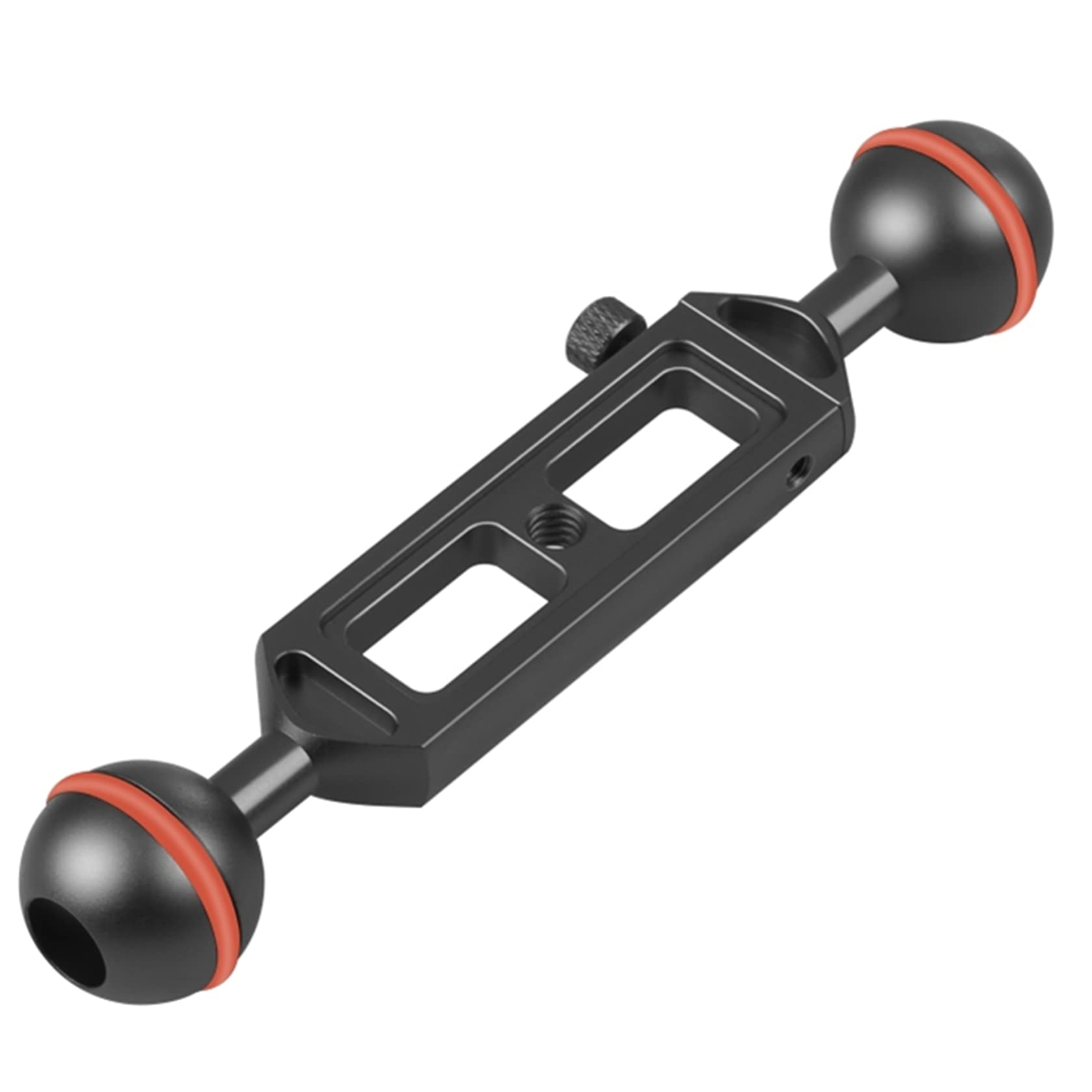 Support de plongée en alliage d'aluminium avec filetage 1/4 pour caméra d'action Longueur réglable 20 cm Diamètre de la boule 25 mm Noir