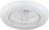 Casa Shop Ventilador de Techo con Led Lámpara LED 56W con Mando a Distancia Luz Regulable -Luz Fría/Neutra/Cálida