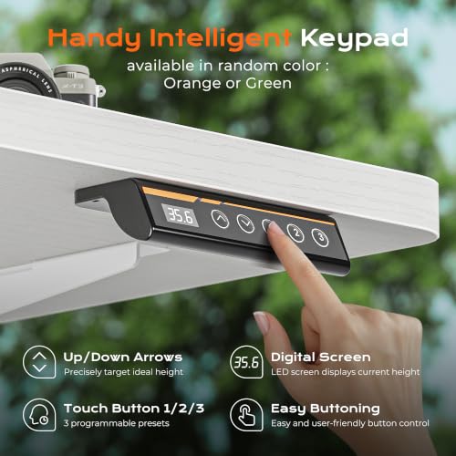 Image of Huuger 71 x 30 Large Electric Standing Desk, Height Adjustable Computer Desk, 29.5 inch Deep Desktop, Stand up Gaming Office Table with 2 Hooks, 3 Preset Heights, for Home Office, White