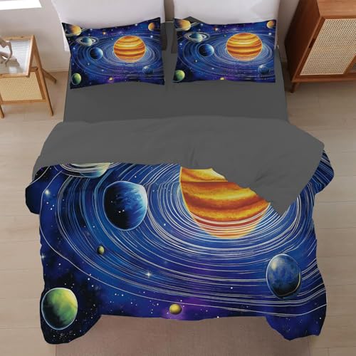 Parure de lit espace microfibre douce ensemble de literie 3 pièces avec zips - 5