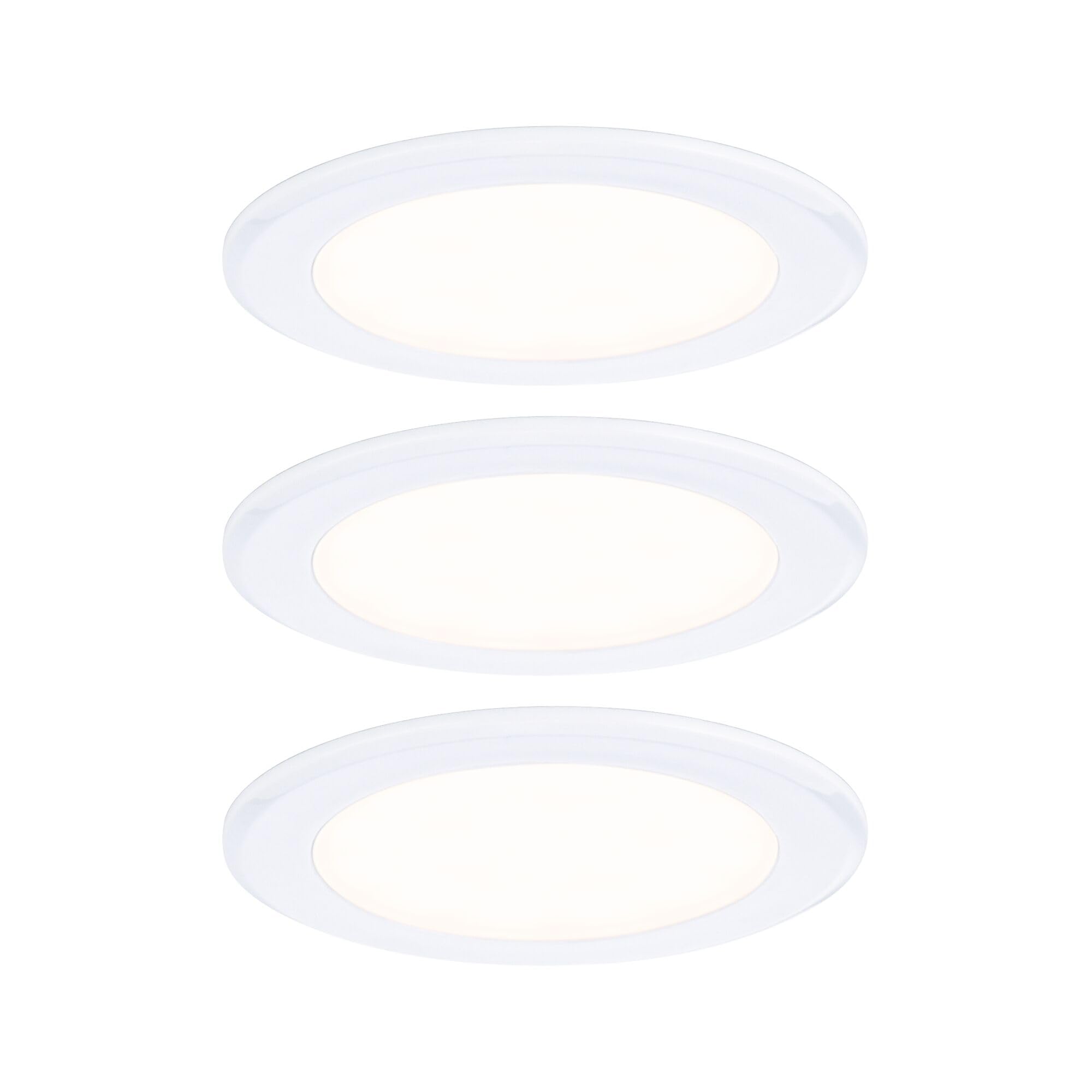 Paulmann 93115 LED Möbeleinbauleuchten 3er-Set 65mm 3x2,5W 3x180lm 230/12V 3000K Weiß