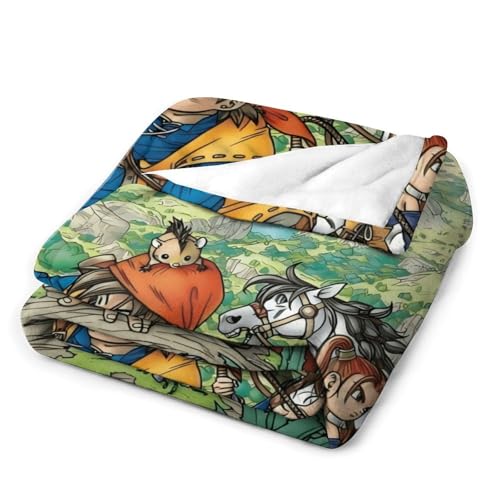ドラゴンクエスト シングルサイズ毛布 150×200cm フランネルブランケット 高精細プリント 軽量 抗菌防ダニ 静電気防止 洗濯可能 オールシーズン使用 柔らかい 子供 大人兼用 [3]
