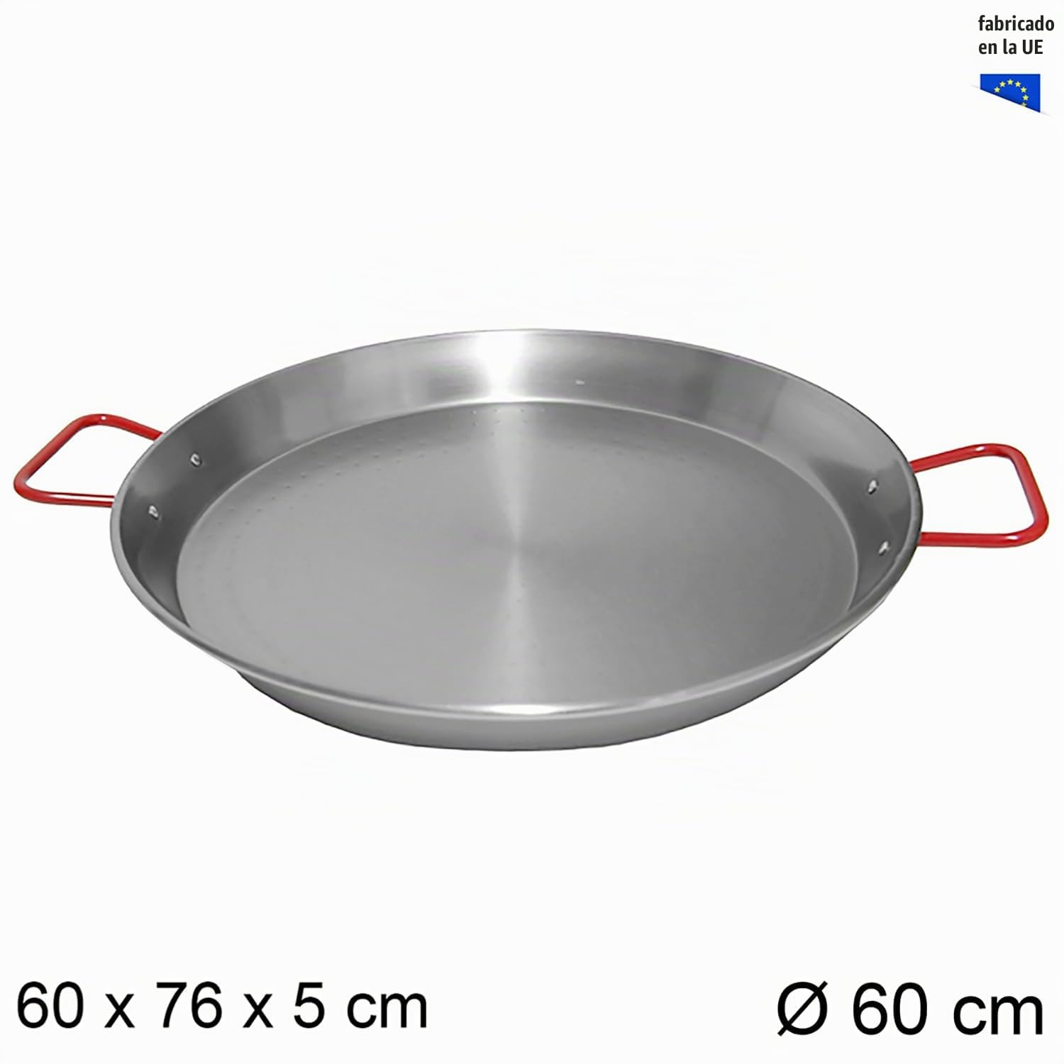 TWO TIGERS Paellera Valenciana Pulida de Hierro. A Elegir en 18 Tamaños Diferentes. Paella con Asas para Facilitar su Manejo y Agarre (60 cm)