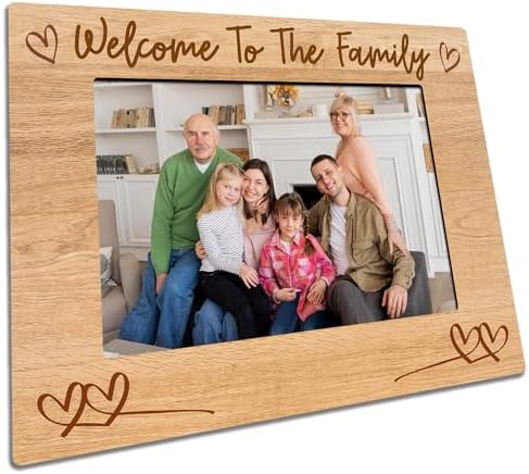 Rustic Wooden Picture Frame For 5"X7" Picture - Welcome To The Family Frame Tabletop Display, Christmas Gifts For Families, Home & Office Decorations(Horizontal)-A17 image 5