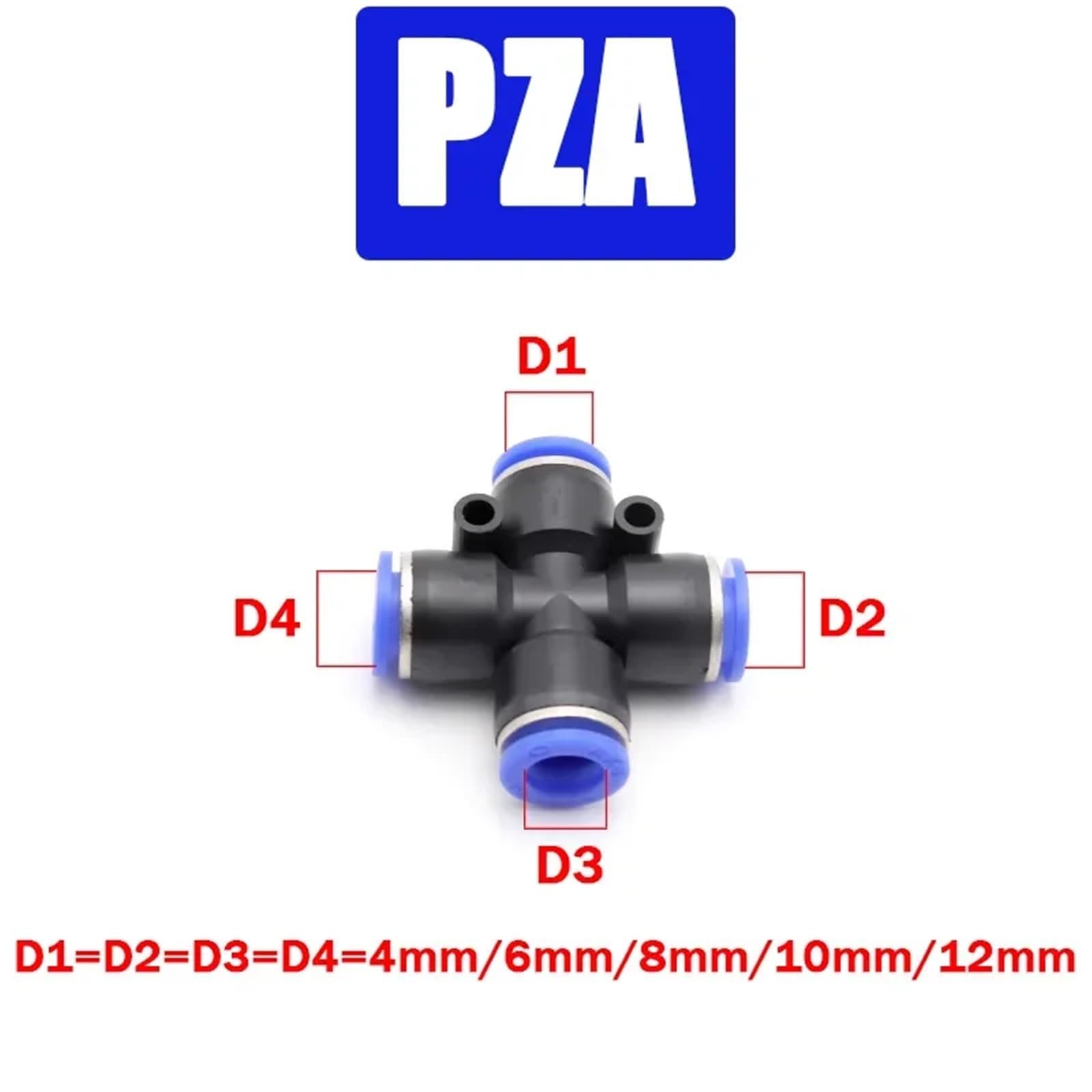 10pcs Air Pneumatic Fittings 6mm Fitting PU PV PY PE PM PK 304 Stainless Steel Hose Quick Couplings Pipe Connectors(PZA)