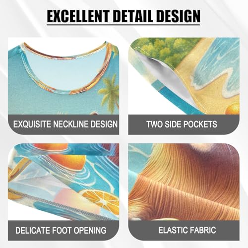 Capybara Summer Beach Oranges Pajama Set Short Sleeve Sleepwear Soft Pajamas Shorts Sets Cotton PJS 5Y4