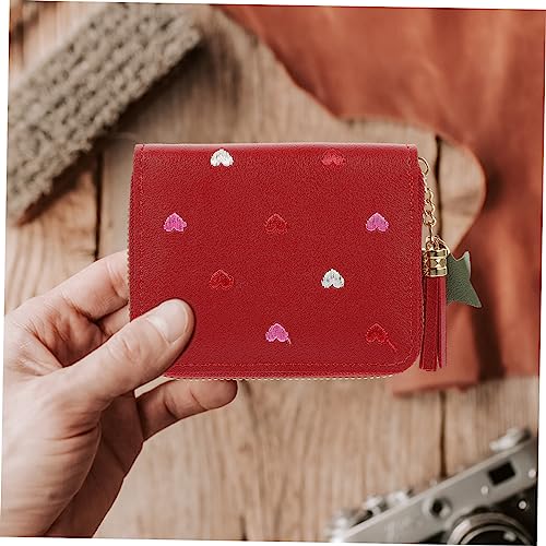 Cute Red PU Leather Cartoon Wallet for Women Compact Card Holder Purse with Capacity Storage for Credit Cards Ids Cash and Tickets Stylish Change Bag for Everyday Use and Gifts3
