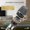 Sistema de Micrófonos Inalámbricos TONOR, 2 Micrófonos Dinámicos de Mano Profesionales UHF de 15 Canales con Receptor para Karaoke en Casa, Reuniones, Fiestas, Iglesia, Bodas, KTV, 60 m/200 pies, TW-820 Plateado 3