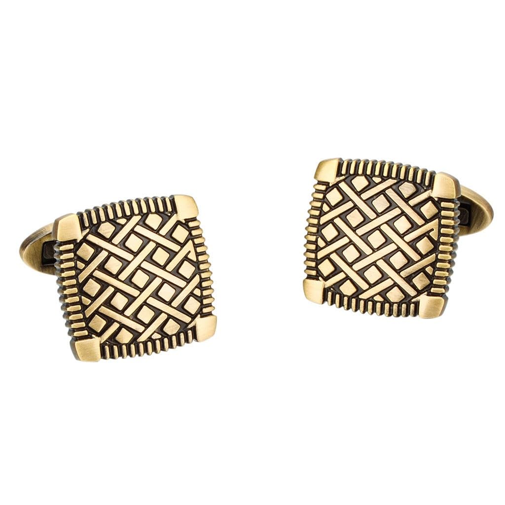 Gemelli per Camicia Vintage in Metallo Quadrato, bronzati, per Abito, Camicia Francese, Chiodi per Polsini