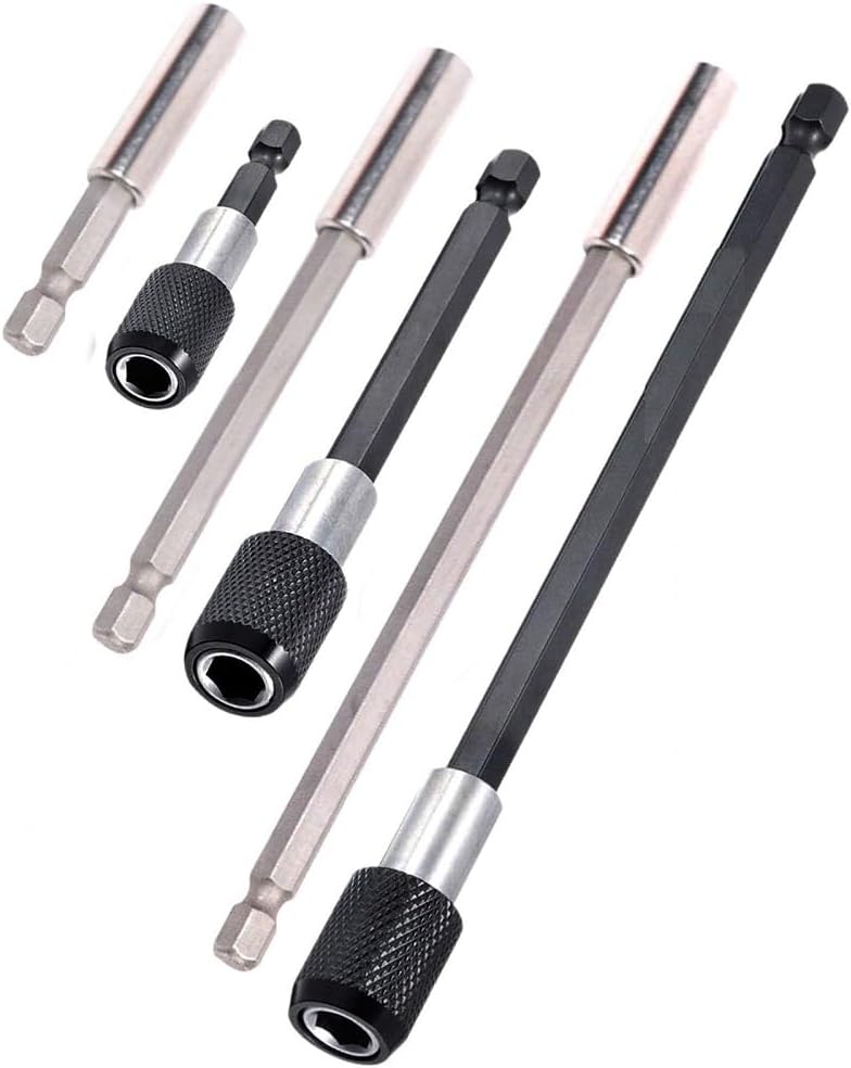 6Pc Magnetic Extension Socket Drill Bit Holder Screwdriver 1/4" Hex Shank Quick