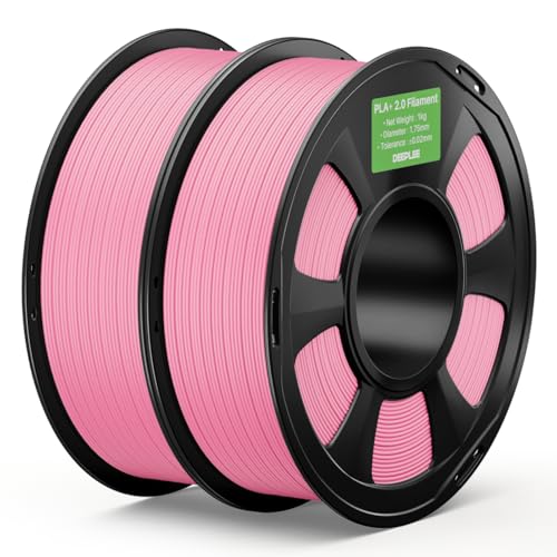 DEEPLEE PLA+ 2.0 Filament 1.75mm, Stronger Toughness 3D Printer Filament, Pink 2KG, Upgrade PLA Plus 3D Printer Filament, High Speed PLA+ Filament for Most FDM 3D Drucker