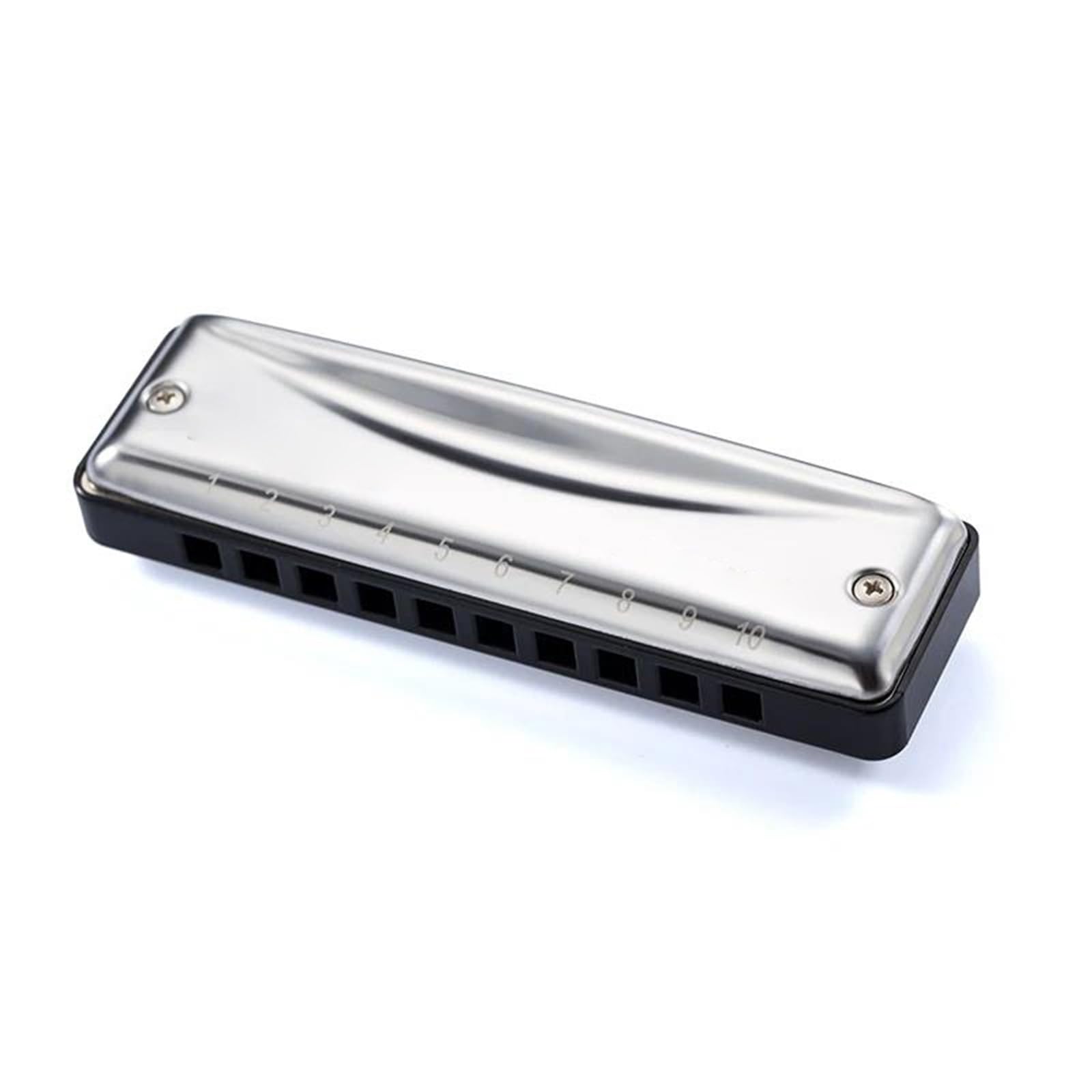 Zestaw Harmonijkowy Harmonijka Ustna 10-otworowa Blues Harp Organy Ustne Klucz CA Bb DEFG Instrument Muzyczny Dla Początkujących Z Pudełkiem Srebrny Pokrowiec(D tone)