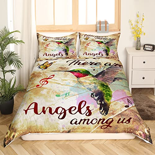 Hummingbird Bedding Set King Size Kids Tropical Birds Butterfly Comforter Cover Set For Women Men Adults Vintage Style Musical Note Duvet Cover Farmhouse Garden Bedspread Cover Room Decor Quilt Cover #TOP2