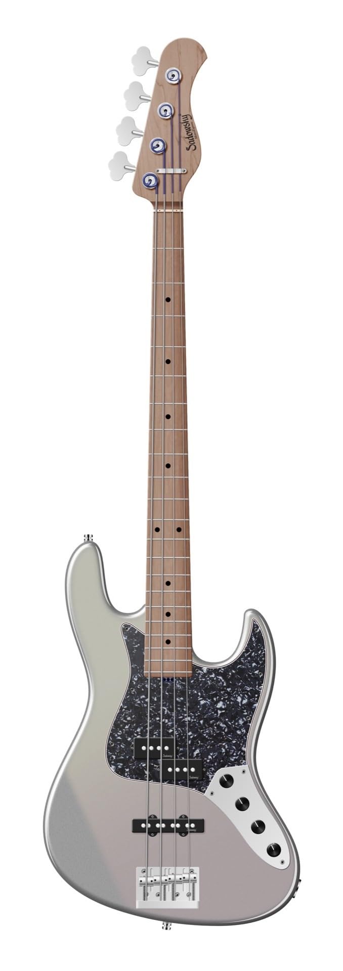 Sadowsky MetroExpress Hybrid P/J Bass Guitar - Solid Silver Metallic, Roasted Maple Fingerboard