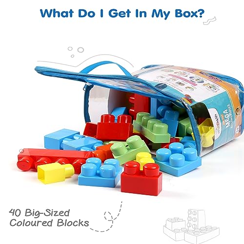 FIRSTCRY INTELLISKILLS Premium 40 Pcs Jumbo Building Blocks