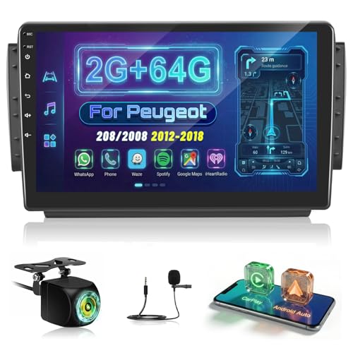 Autoradio Android Peugeot 2008 fluide avec grand écran tactile 10 pouces et système GPS