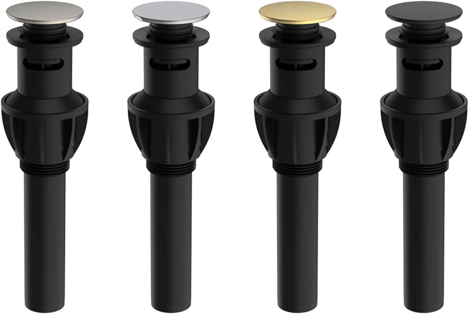 SEIWEI 4 Packs Pop Up Bathroom Sink Drain with Strainer Basket Hair Catcher Anti Clog - Bathroom Sink Stopper with Overflow for Faucet (4 Colors)
