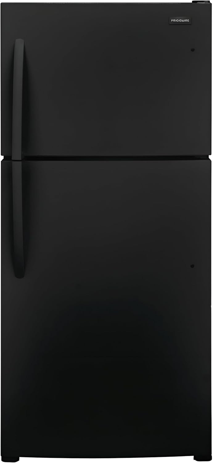 Frigidaire FFHT2022AB 30-Inch Freestanding Top Freezer Refrigerator, 20 cu. ft., Ice Maker Ready, Humidity-Controlled Crispers, EvenTemp™, 2 Glass Shelves, Gallon Door Bin – Black