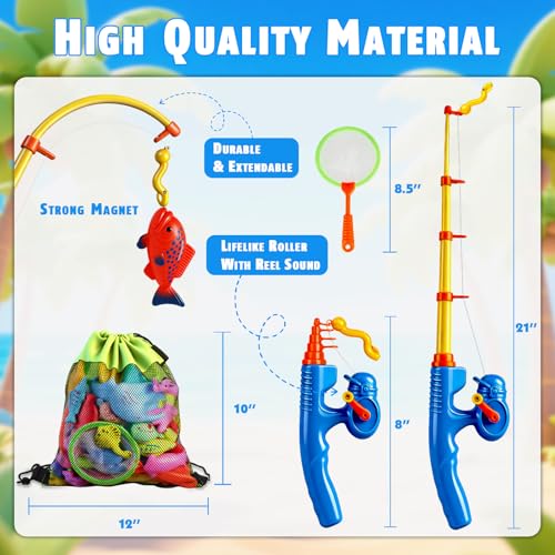 30 Pcs. Angelspiel Magnetisch Wasserspielzeug Kinder Outdoor Pool Spielzeug Kinder ab 3 4 5 Jahre Badewannenspielzeug Badespielzeug Gartenspielzeug für Kinderpool/Planschbecken/Strand